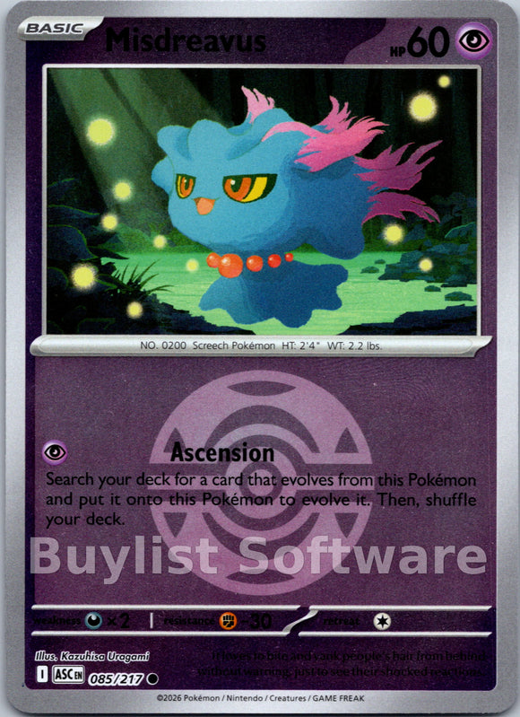 Misdreavus (Dusk Ball) [085/217] [Ascended Heroes] Reverse Holofoil