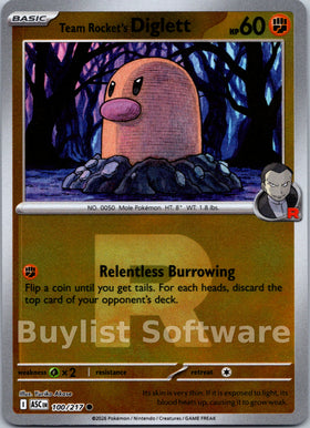 Team Rocket's Diglett (Team Rocket) [100/217] [Ascended Heroes] Reverse Holofoil