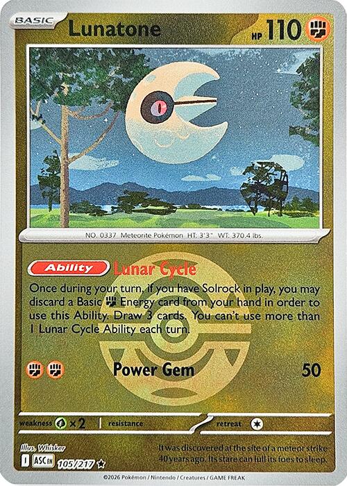 Lunatone (Dusk Ball) [105/217] [Ascended Heroes] Reverse Holofoil