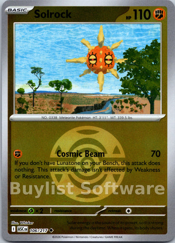 Solrock (Dusk Ball) [106/217] [Ascended Heroes] Reverse Holofoil