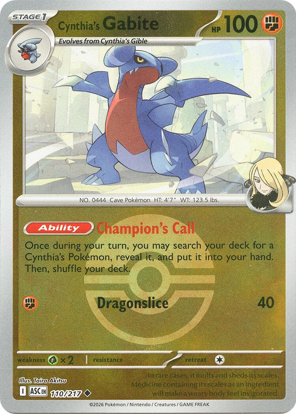 Cynthia's Gabite (Poke Ball) [110/217] [Ascended Heroes] Reverse Holofoil