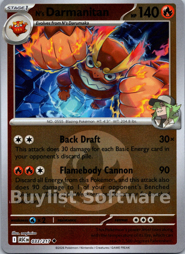 N's Darmanitan (Energy Symbol Pattern) [033/217] [Ascended Heroes] Reverse Holofoil
