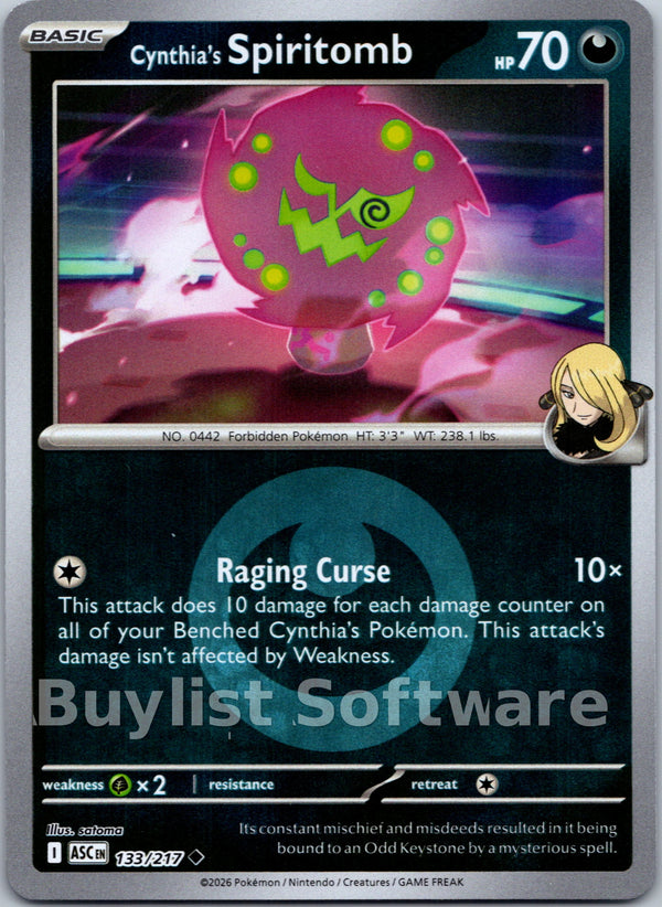 Cynthia's Spiritomb (Energy Symbol Pattern) [133/217] [Ascended Heroes] Reverse Holofoil