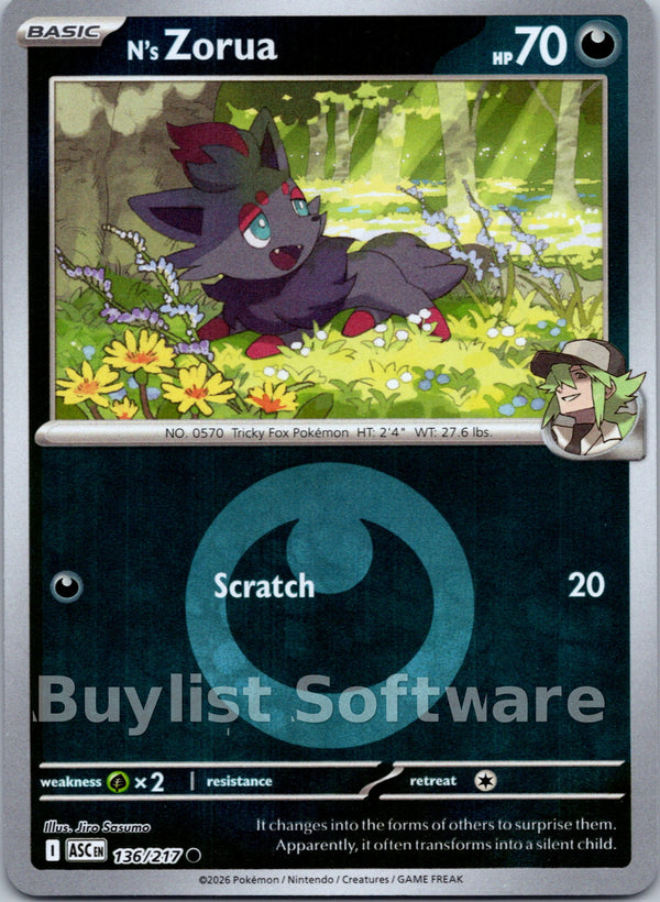 N's Zorua (Energy Symbol Pattern) [136/217] [Ascended Heroes] Reverse Holofoil