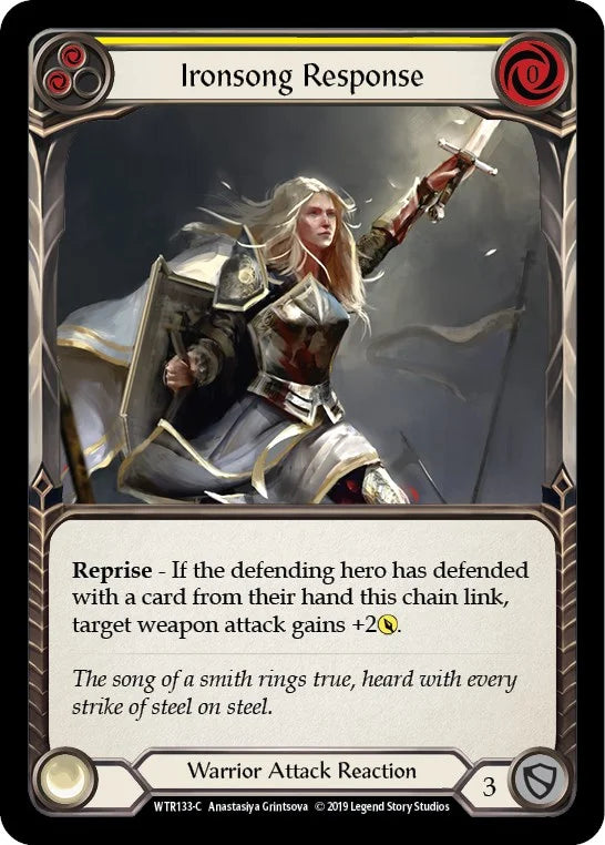 7f998800-094f-4d95-9b49-c412d4de43f2 | fab-wtr133-1erf-welctorath-y-com-nm | Ironsong Response (Yellow)