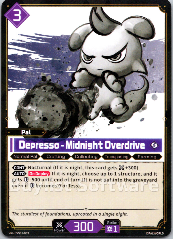 98d543ad-96a1-4a2f-b6c4-517c67dd8eb7 | plw-ess01-003-nf-sleecardsetvol1-r-nm | Depresso – Midnight Overdrive