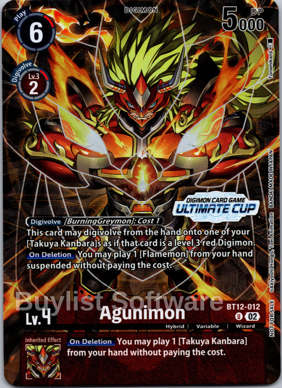 Agunimon (Ultimate Cup 2024) [BT12-012 U] [Across Time] Foil
