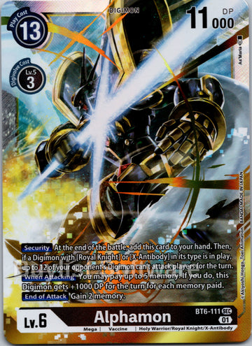 Alphamon [BT6-111 SEC] [Double Diamond] Foil