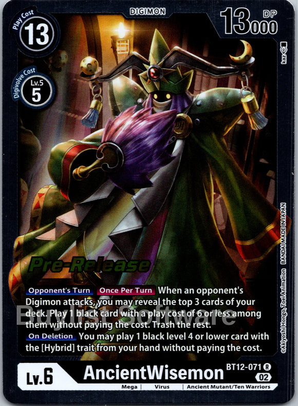 AncientWisemon [BT12-071 R] [Across Time Pre-Release Cards] Foil