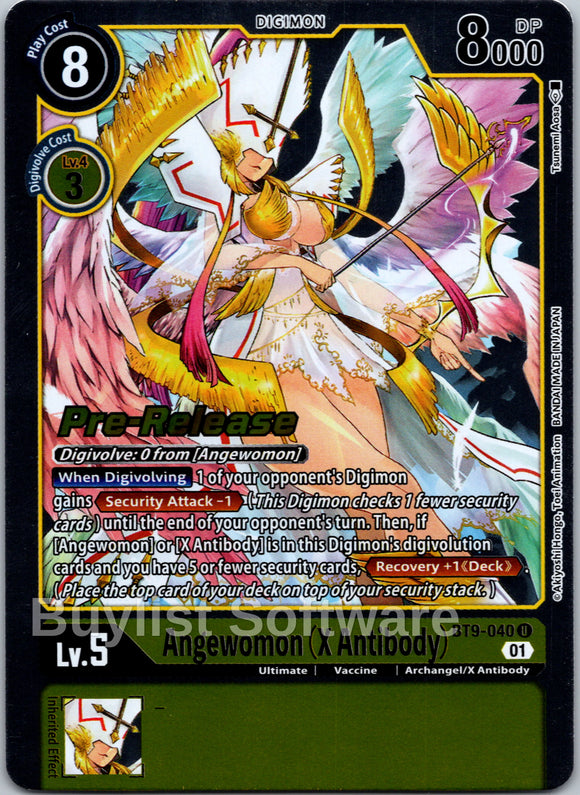 Angewomon (X Antibody) [BT9-040 U] [X Record Pre-Release Cards] Foil
