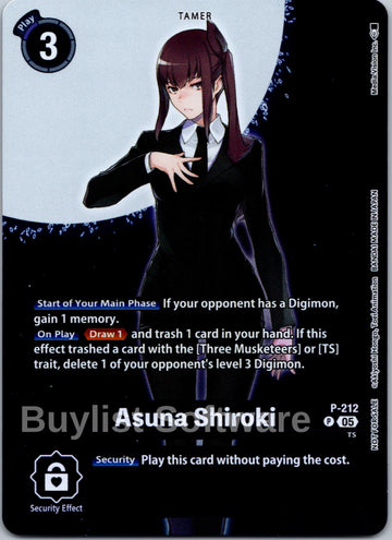 Asuna Shiroki (Hacker's Slumber Box Promotion Pack) [P-212] [Digimon Promotion Cards] Foil