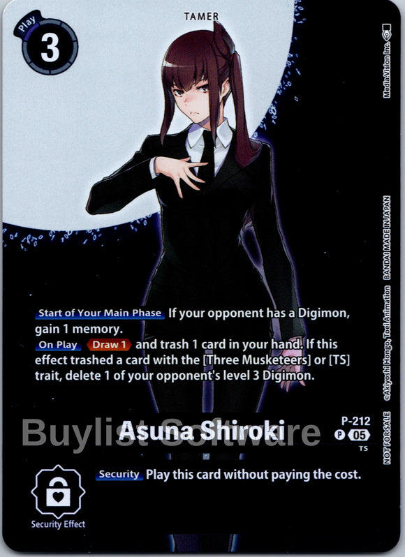 Asuna Shiroki (Hacker's Slumber Box Promotion Pack) [P-212] [Digimon Promotion Cards] Foil