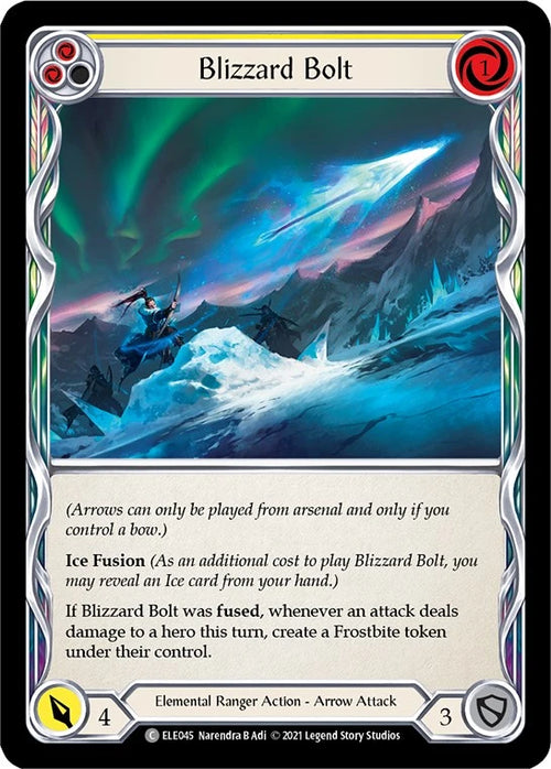 Blizzard Bolt (Yellow) [ELE045] [Tales of Aria] Unlimited Edition Rainbow Foil