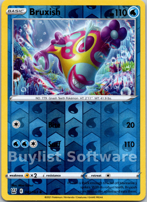 Bruxish [043/163] [Battle Styles] Reverse Holofoil
