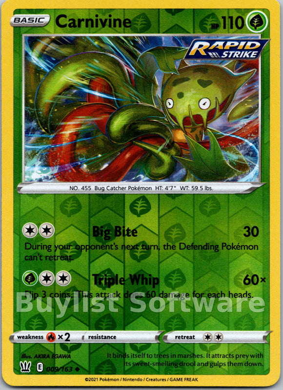 Carnivine [009/163] [Battle Styles] Reverse Holofoil