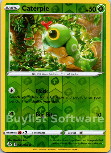 Caterpie [001/264] [Fusion Strike] Reverse Holofoil