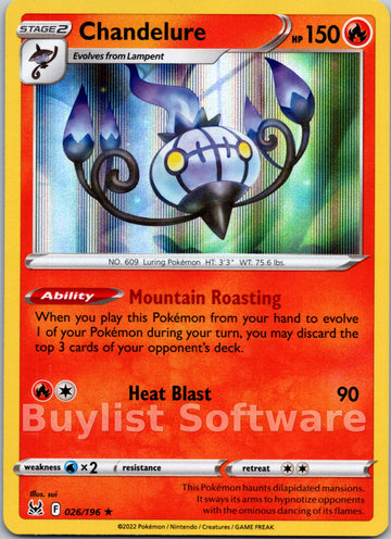 Chandelure [026/196] [Lost Origin] Holofoil