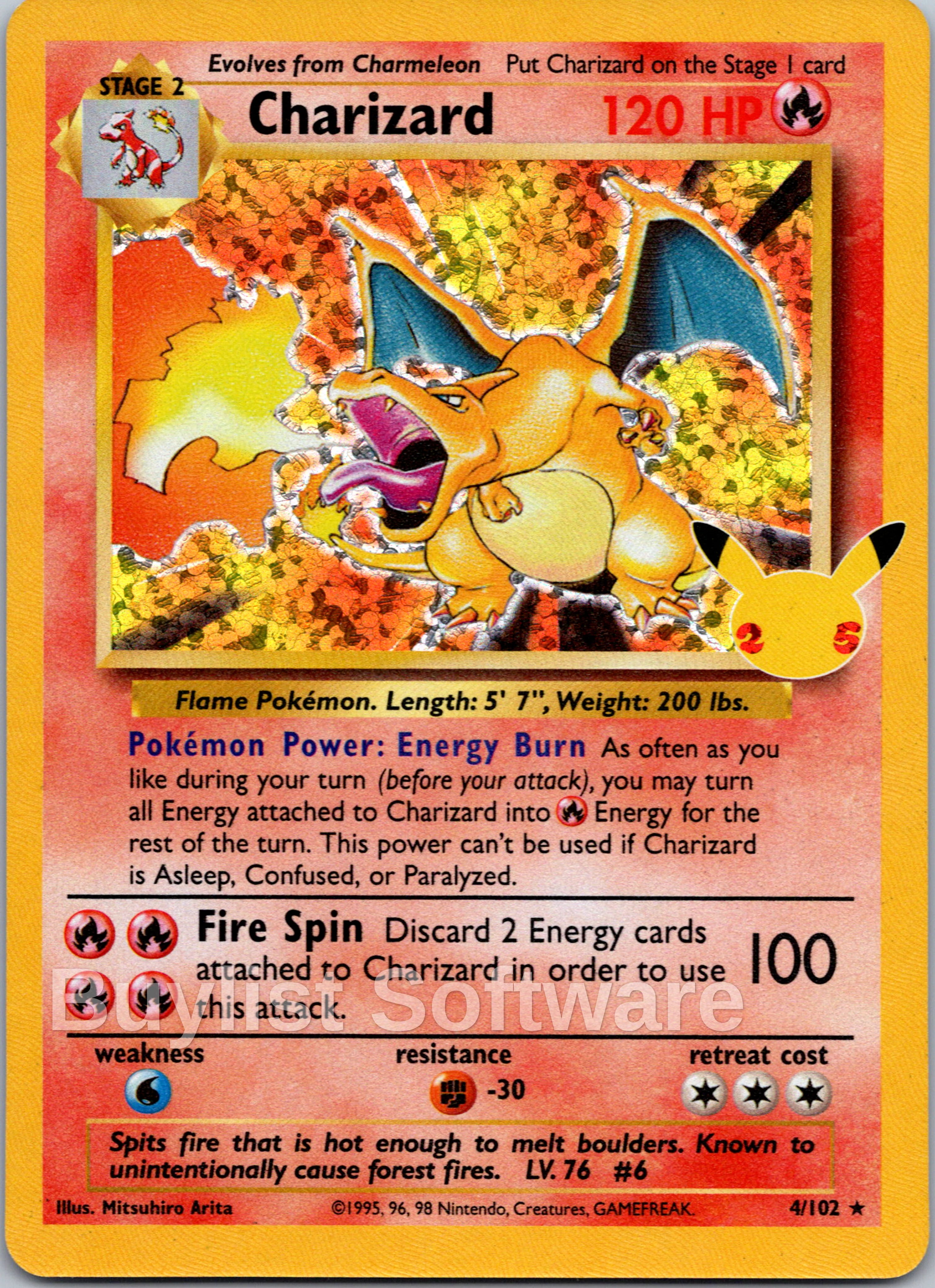 pokemon charizard card 4/102 Charizard Holo 4/102 (Wizard, Pokemon 1999) ** PSA Graded 5 **| Bitz &  Buttons main image 0