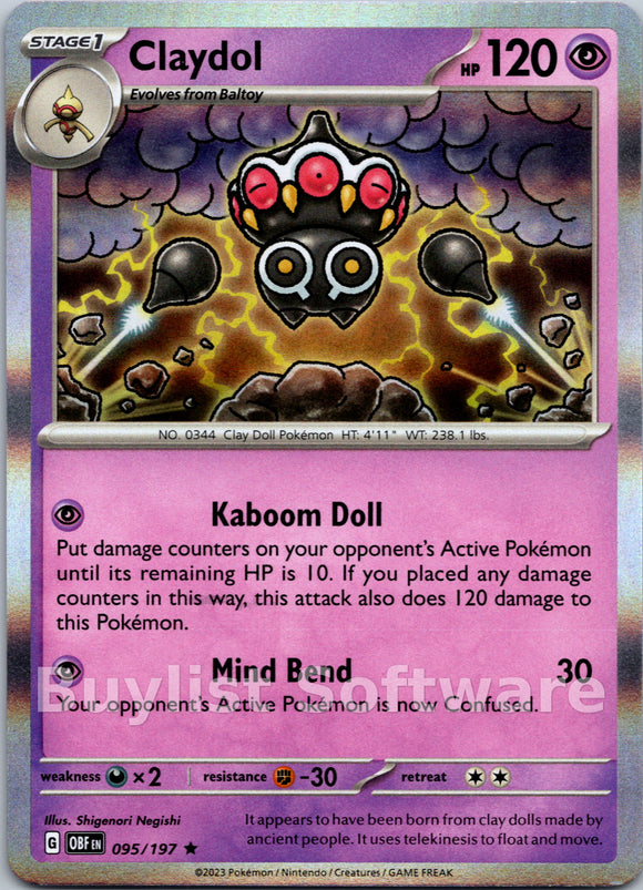 Claydol [095/197] [Obsidian Flames] Holofoil