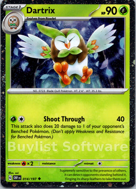 Dartrix (Cosmos Holo) [014/197] [Obsidian Flames] Holofoil
