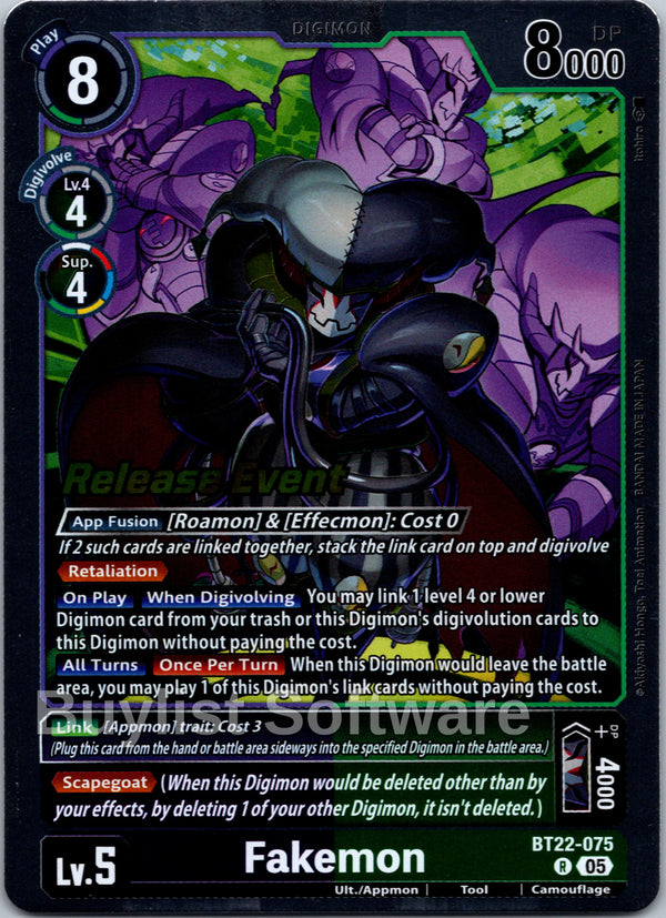Fakemon [BT22-075] [Cyber Eden Release Event Cards] Foil