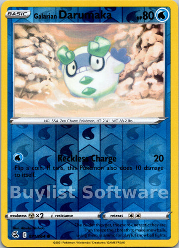 Galarian Darumaka [071/264] [Fusion Strike] Reverse Holofoil