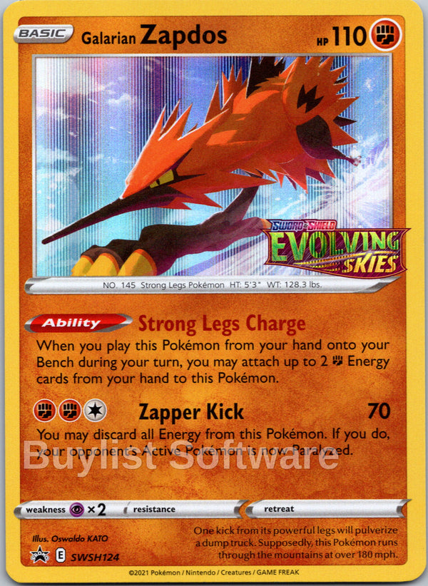 Galarian Zapdos (Sword & Shield Promo Cards Stamped) [SWSH124] [Sword & Shield Promo Cards] Holofoil
