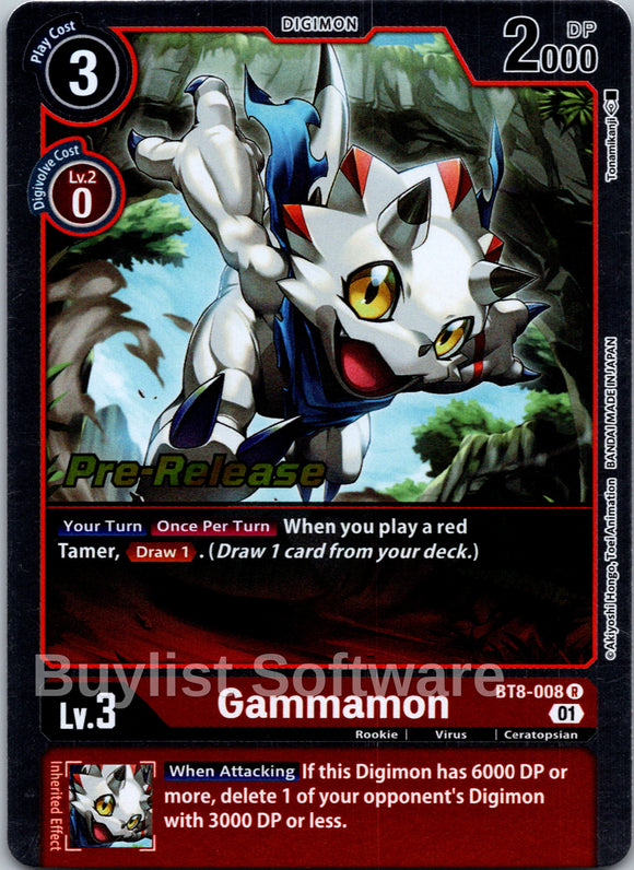 Gammamon [BT8-008] [New Awakening Pre-Release Cards] Foil