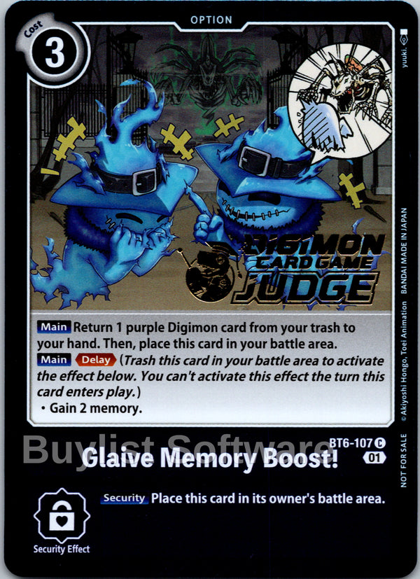 Glaive Memory Boost! (Judge Pack 3) [BT6-107] [Double Diamond] Foil