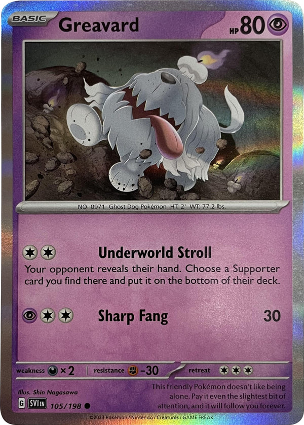 Greavard (Mirage Holo) [105/198] [Scarlet & Violet Base Set] Holofoil