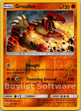 Groudon [113/236] [Cosmic Eclipse] Reverse Holofoil