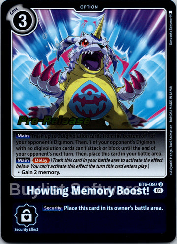 Howling Memory Boost! [BT6-097] [Double Diamond Pre-Release Cards] Foil