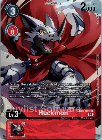 Huckmon (Digimon Royal Knights Card Set) [BT6-009] [Double Diamond] Foil