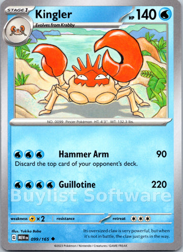 Kingler [099/165] [Scarlet & Violet 151]