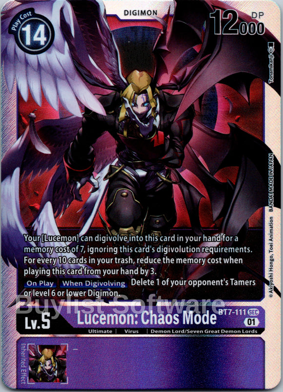Lucemon: Chaos Mode [BT7-111] [Next Adventure] Foil