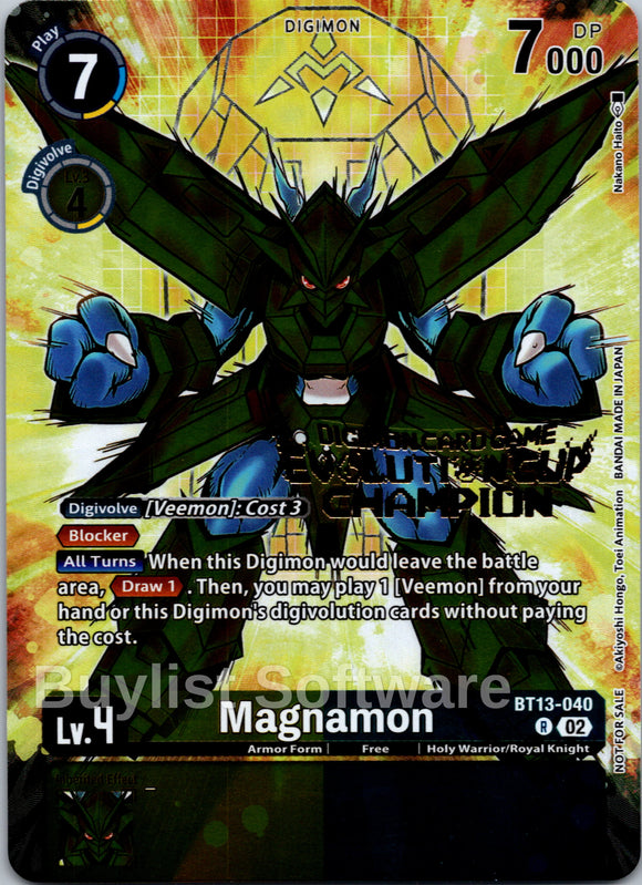 Magnamon (2024 Evolution Cup Champion) [BT13-040] [Versus Royal Knights] Foil