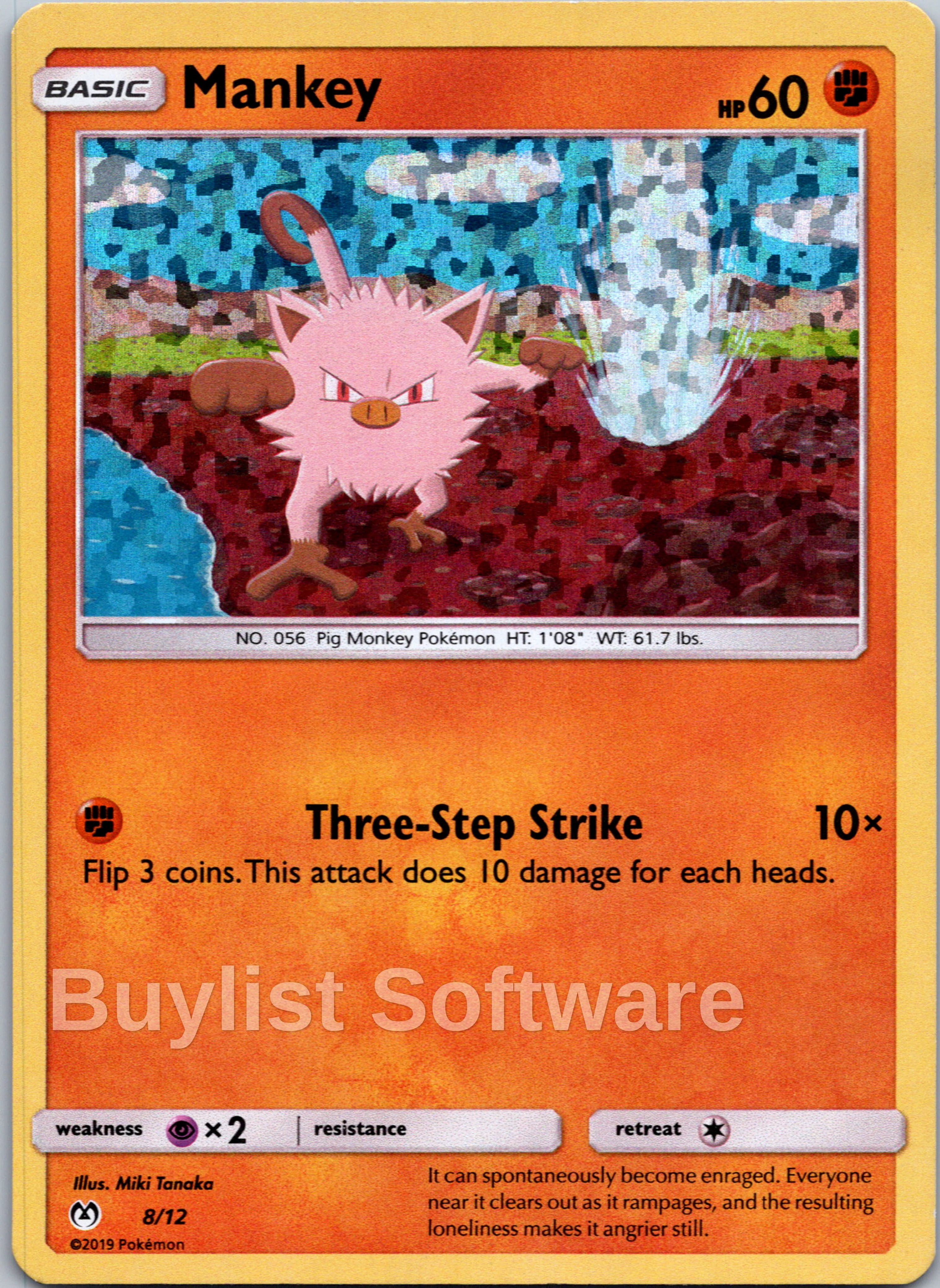 mcdonalds promo pokemon cards 2019 Mankey [008/012] [McDonald's Promos 2019] Holofoil