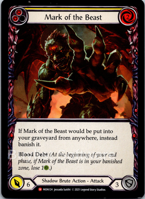 Mark of the Beast [MON124] [Monarch] 1st Edition Normal