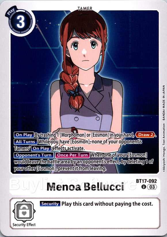 Menoa Bellucci [BT17-092] [Secret Crisis]