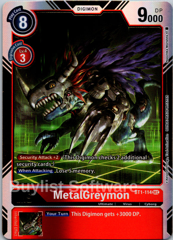 MetalGreymon (Secret Rare) [BT1-114] [Release Special Booster 1.0] Foil