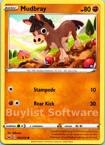 Mudbray [105/202] [Sword & Shield Base Set]