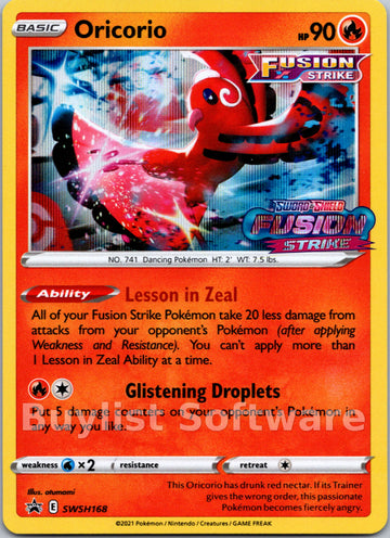 Oricorio (Sword & Shield Promo Cards Stamped) [SWSH168] [Sword & Shield Promo Cards] Holofoil