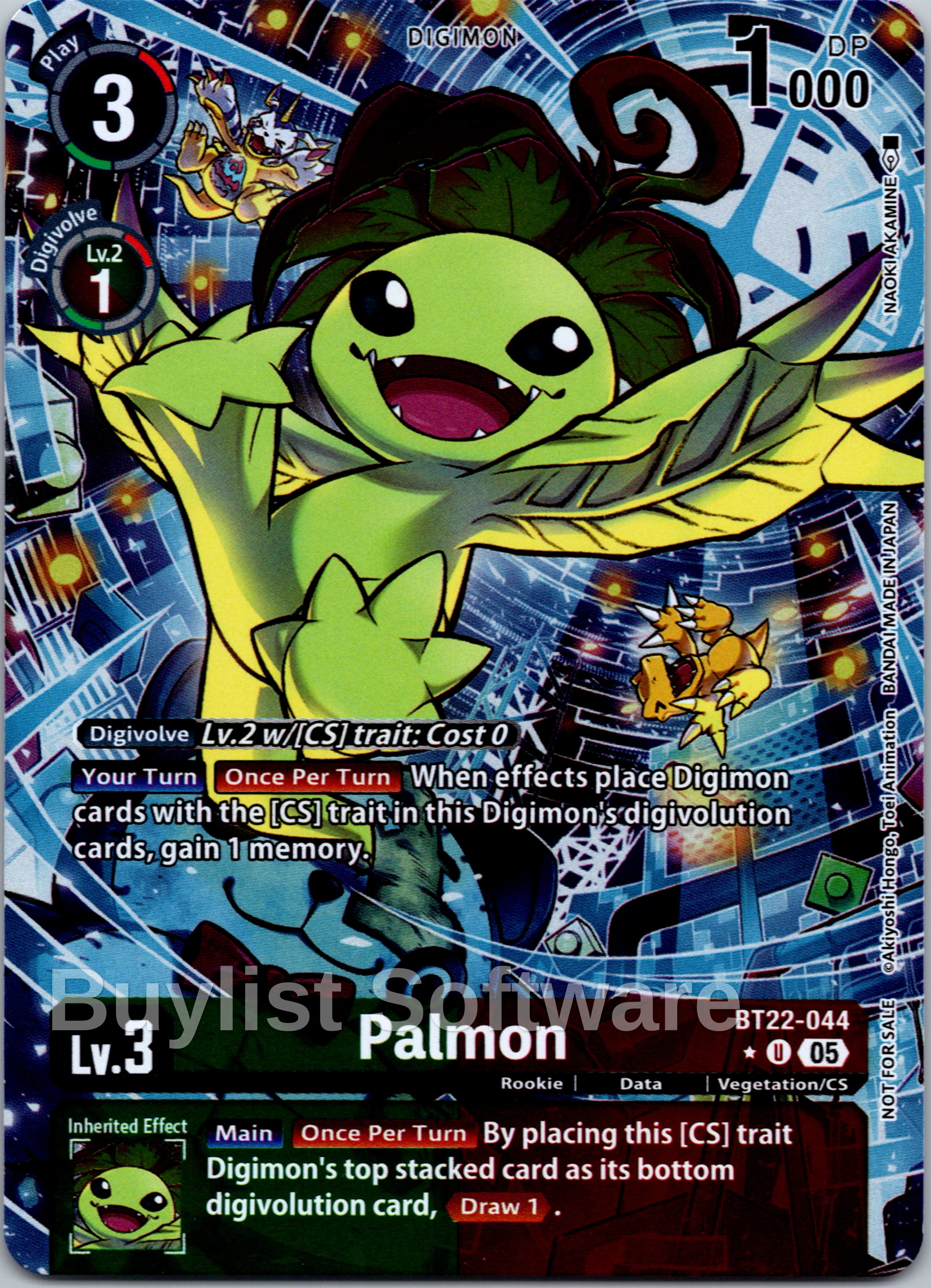 palmon digimon card Palmon (Box Topper) [BT22-044 U] [Cyber Eden] Foil