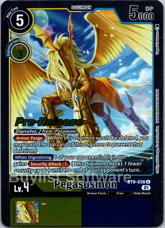 Pegasusmon [BT9-038] [X Record Pre-Release Cards] Foil