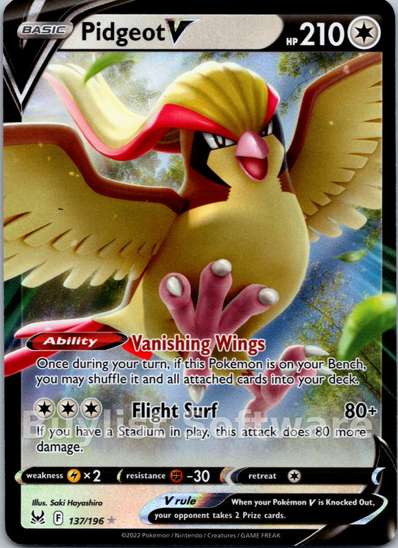 Pidgeot V [137/196] [Lost Origin] Holofoil