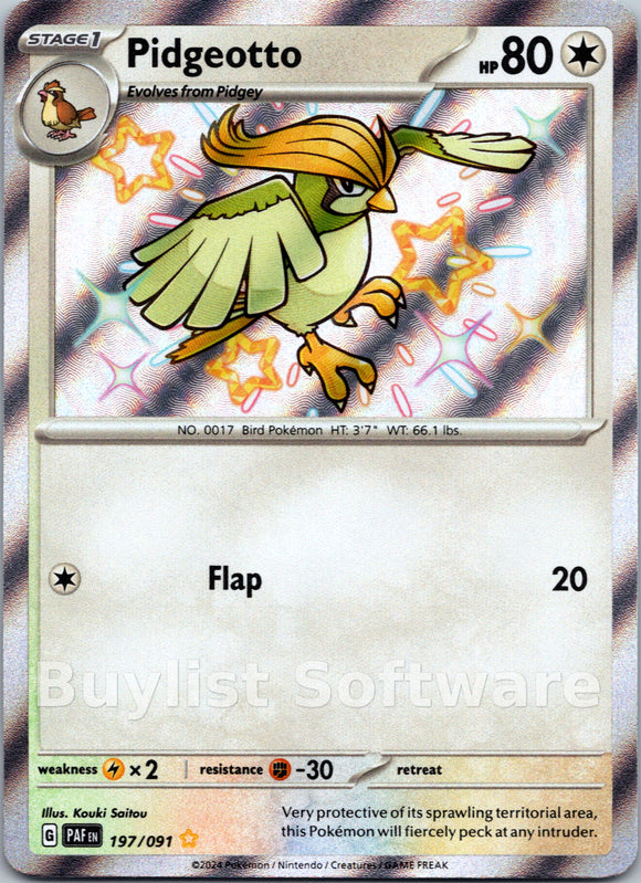 Pidgeotto [197/091] [Paldean Fates] Holofoil