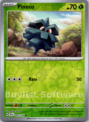 Pineco [002/162] [Temporal Forces] Reverse Holofoil