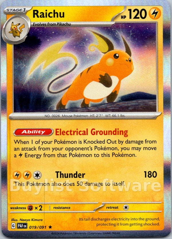 Raichu [019/091] [Paldean Fates] Holofoil