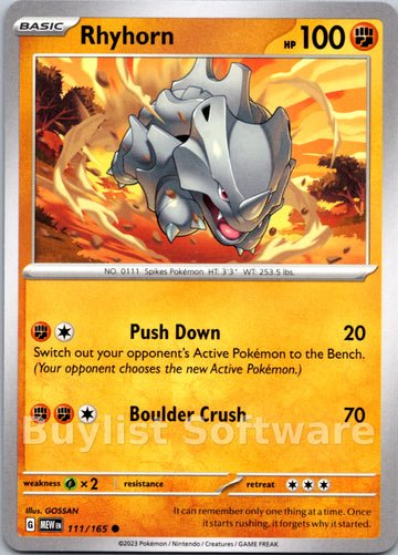 Rhyhorn [111/165] [Scarlet & Violet 151]