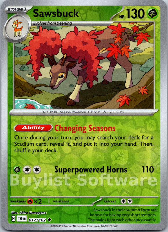 Sawsbuck [017/162] [Temporal Forces] Reverse Holofoil